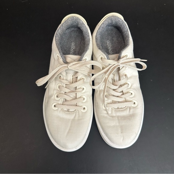 Allbirds Wool Piper Woven White Sneakers Shoes Lace Up Running Women's Size 7 - Picture 5 of 9